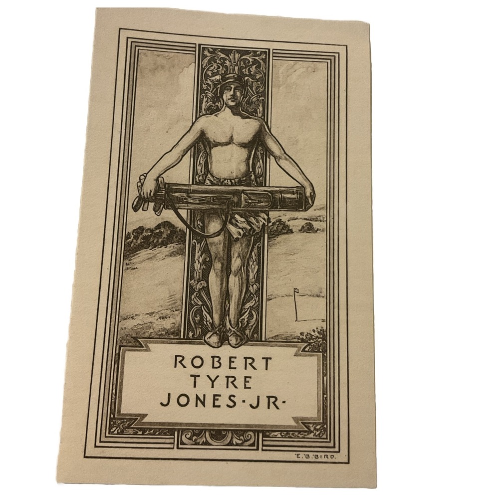 Robert Tyre Jones Jr Bobby Jones Bookplate Photogravure E B Bird 1954 Ex‎ Libris